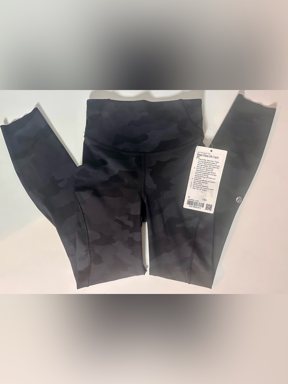 Lululemon Base Pace HR Tight 25” Black Camo Leggings NWT Size 0 - Picture 3 of 7